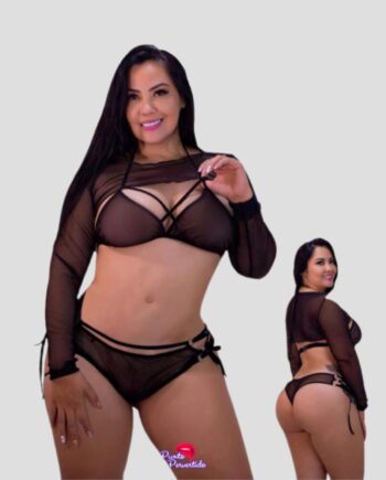 Conjunto Curvy Lencería Manga Larga Nia Sexy