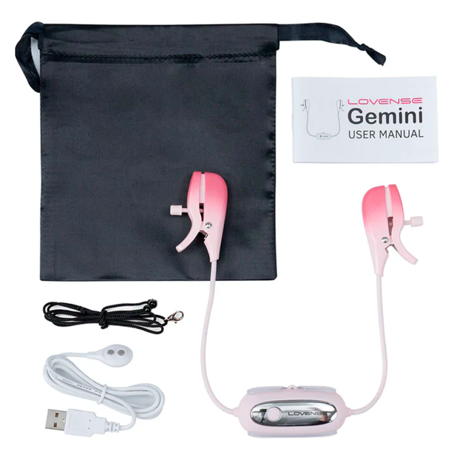 Pinzas para Pezones Vibradoras Gemini Controladas por APP Global By Lovense