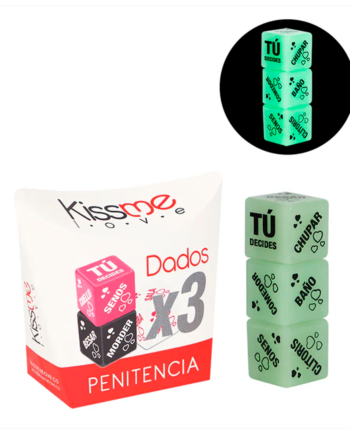 Dados Penitencia Luminosos X3 Kissme Love