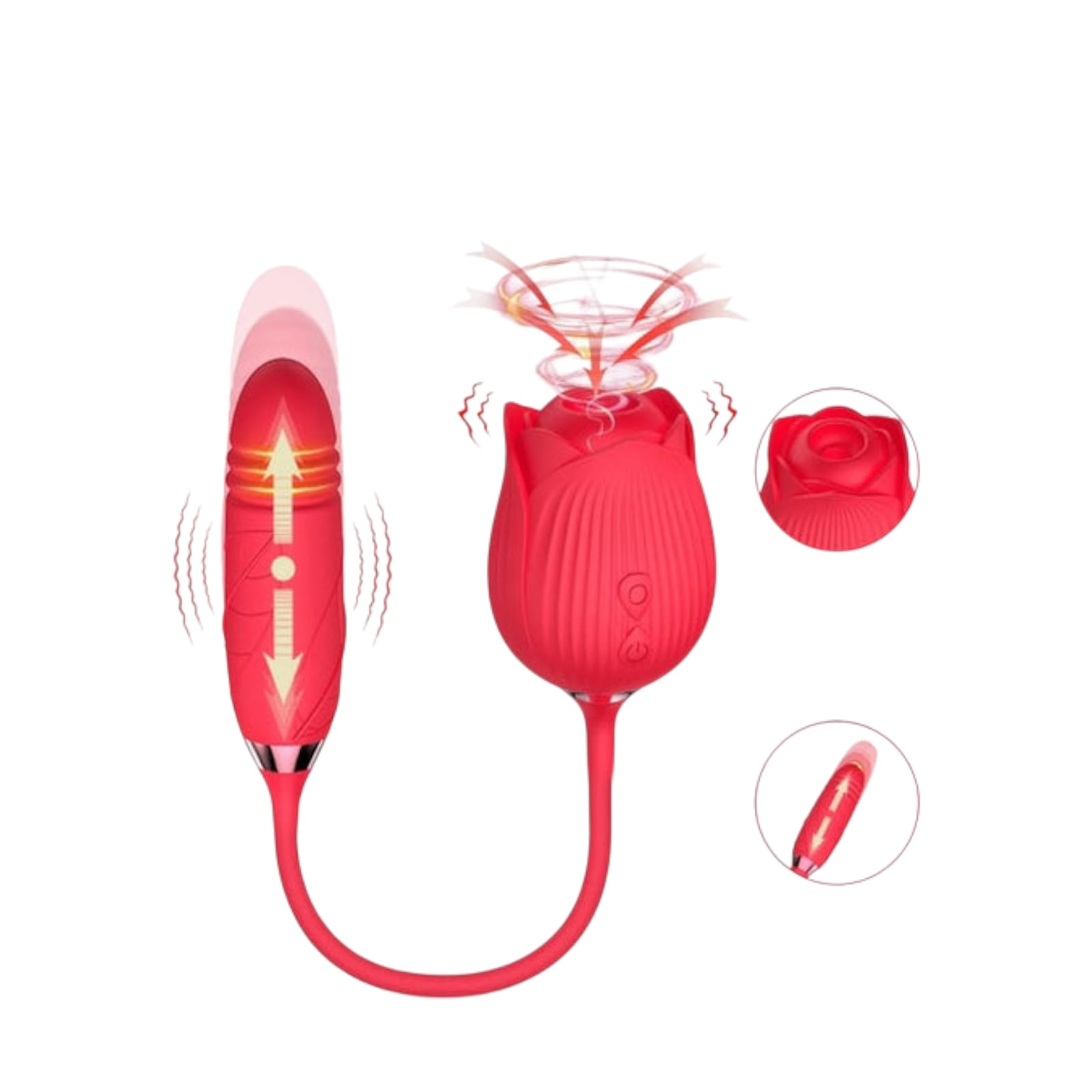 Rosa Vibradora Con Succión 2 Rosa Vibradora Con Succión