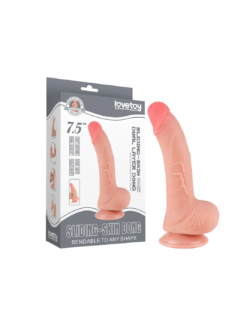 Dildo Realista 7.5″ Sliding Skin Dual Layer Dong