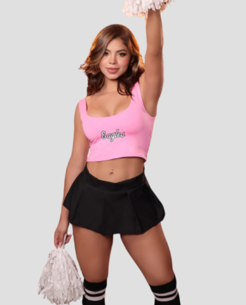 Disfraz Porrista Rosa para Mujer – Set Completo 5 Piezas