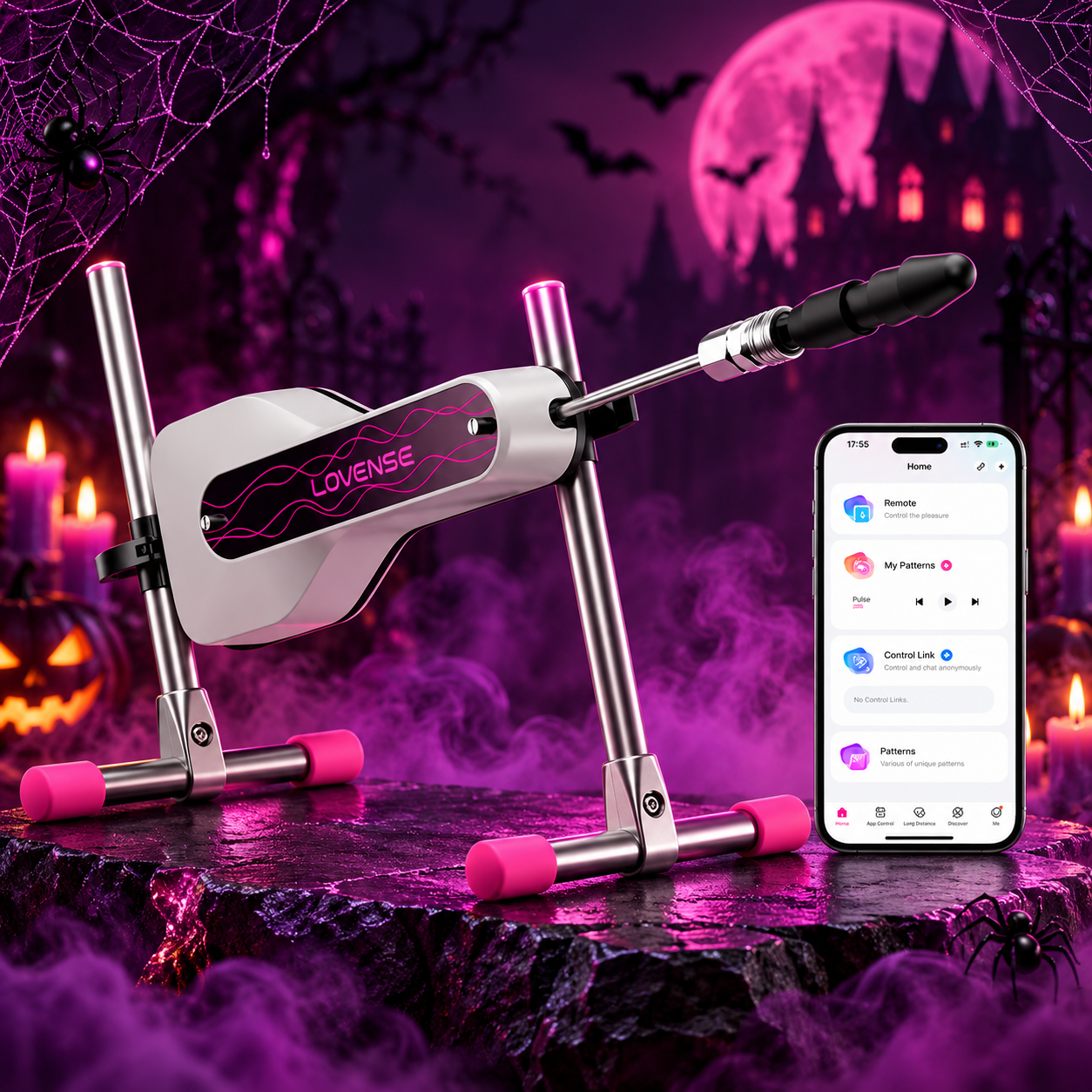 Anuncio neon de Halloween con Lovense